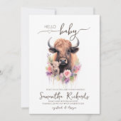 Safari Dier Buffel Bloemen Baby shower Kaart (Voorkant)