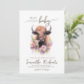 Safari Dier Buffel Bloemen Baby shower Kaart (Staand voorkant)