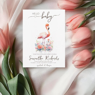 Safari Dier Flamingo Bloemen Moeder Baby shower Kaart
