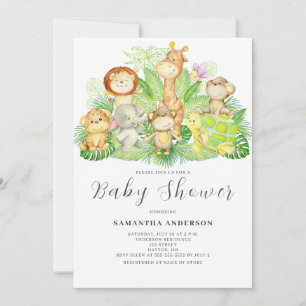 Safari dier geslacht neutrale baby shower kaart