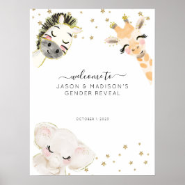 Safari Dier Geslacht onthullen Welkomstbord Poster