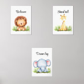 Safari dier Geslachtsneutrale Nursery poster print Muurkunst Sets (Voorkant)