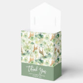 Safari Dier - Giraffe Patroon Sage Groen Bedankdoosjes (Geopend)