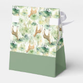 Safari Dier - Giraffe Patroon Sage Groen Bedankdoosjes (Achterkant)