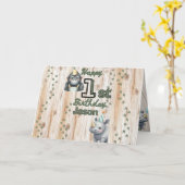 Safari Dier Gorilla Rhino Verjaardag Kaart (Gele Bloem)