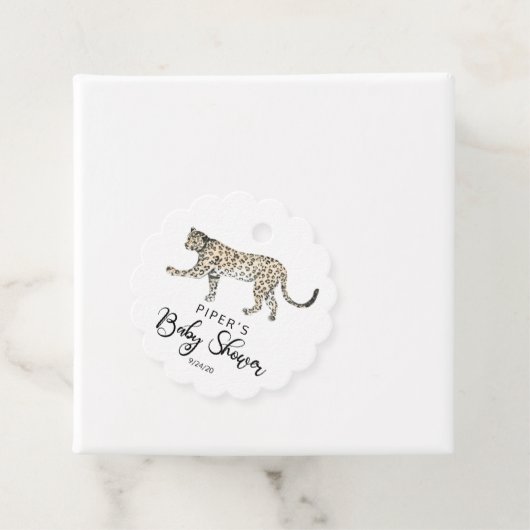Safari Dier Leopard Baby shower Dank u Bedankjes Labels (In situ)