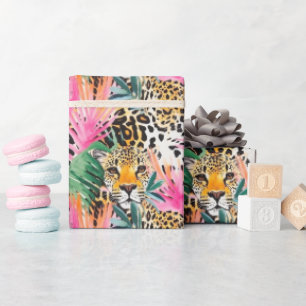 Safari Dier Luipaard Kleurrijk Afrika Cadeaupapier