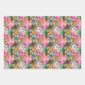 Safari Dier Luipaard Kleurrijk Afrika Inpakpapier Vel (Voorkant 3)