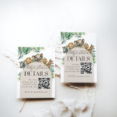 Safari Dier Oerwoud Baby shower details qrcode Informatiekaartje