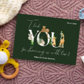 Safari Dier Oerwoud Groene jongen Baby shower Bedankkaart