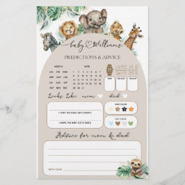 Safari Dier Oerwoud Modern Baby Guesses Spel