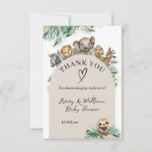 Safari Dier Oerwoud Modern Baby shower Bedankkaart (Voorkant)
