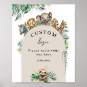 Safari Dier Oerwoud Modern Baby shower Custom Poster (Voorkant)