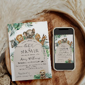 Safari Dier Oerwoud Modern Baby shower Kaart