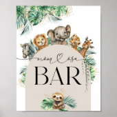 Safari Dier Oerwoud Modern Baby shower Momosa bar Poster (Voorkant)