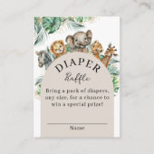 Safari Dier Oerwoud Modern Baby showers luier Informatiekaartje (Voorkant)