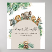 Safari Dier Oerwoud Modern Baby showers luier Poster (Voorkant)