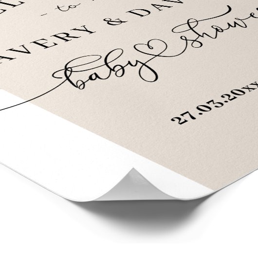 Safari Dier Oerwoud Modern Welkom Baby shower Poster (Hoek)