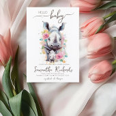 Safari Dier Rhino Bloemen Moeder Baby shower Kaart