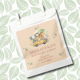 Safari Dier Roze Meisje Oerwoud Verjaardag Dank u Bedankzakje