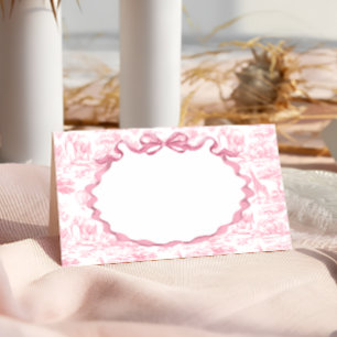 Safari Dier Roze Toile de Jouy Baby Shower Plaatskaartje
