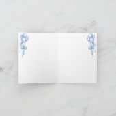 Safari Dier Stoffig Blauw Toile Baby Boy Douche Bedankkaart (Binnen)