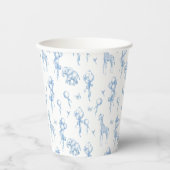 Safari Dier Stoffig Blauw Toile Baby Boy Douche Papieren Bekers (Voorkant)