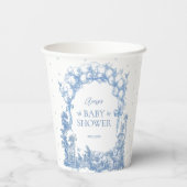 Safari Dier Stoffig Blauw Toile Baby Boy Douche Papieren Bekers (Achterkant)
