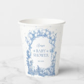 Safari Dier Stoffig Blauw Toile Baby Boy Douche Papieren Bekers (Voorkant)