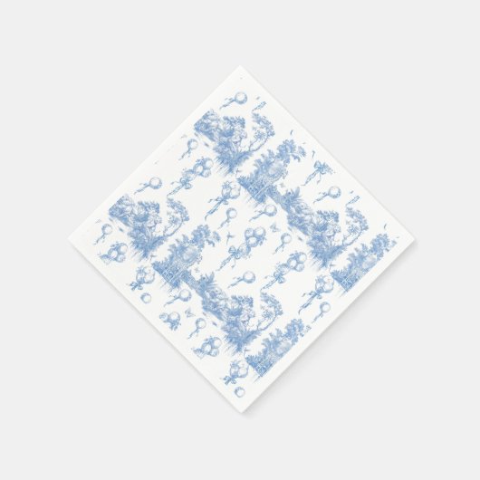 Safari Dier Stoffig Blauw Toile Baby Boy Douche Servet (Hoek)