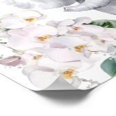 Safari Dier Tropische Bloem Roze Baby Borrel Poster (Hoek)