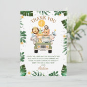 Safari Dier Verjaardag Dank u kaart (Staand voorkant)