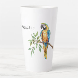 Safari Dier Vogel Blauw Geel Papegaai Latte Mok