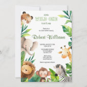 Safari dier waterverf baby shower uitnodiging (Voorkant)