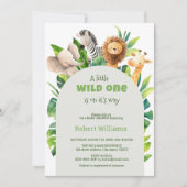 Safari dier waterverf baby shower uitnodiging (Voorkant)