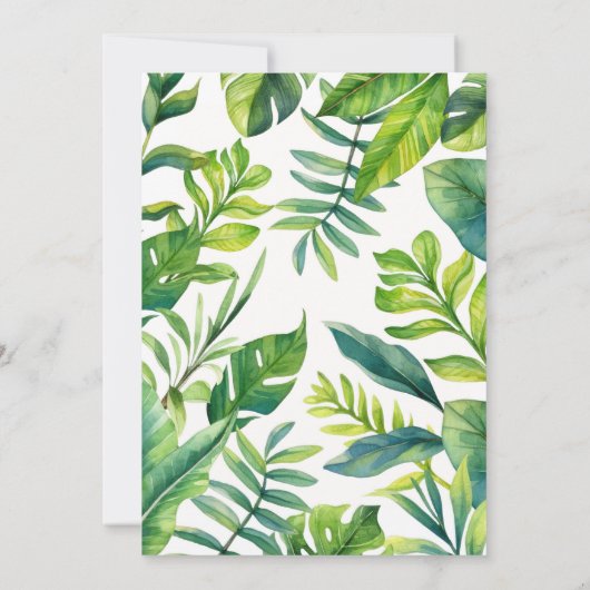 Safari dier waterverf baby shower uitnodiging (Achterkant)