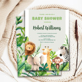Safari dier waterverf baby shower uitnodiging