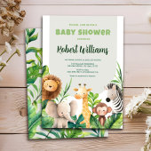 Safari dier waterverf baby shower uitnodiging