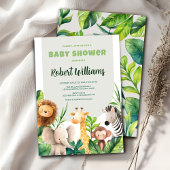 Safari dier waterverf baby shower uitnodiging