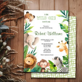 Safari dier waterverf baby shower uitnodiging