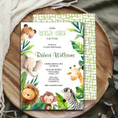 Safari dier waterverf baby shower uitnodiging