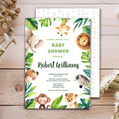 Safari dier waterverf baby shower uitnodiging