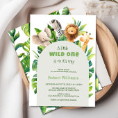 Safari dier waterverf baby shower uitnodiging