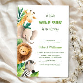 Safari dier waterverf baby shower uitnodiging