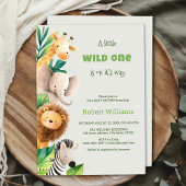 Safari dier waterverf baby shower uitnodiging