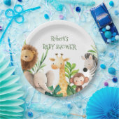 Safari dier waterverf baby shower uitnodiging papieren bordje (Feest)