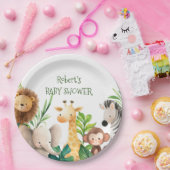 Safari dier waterverf baby shower uitnodiging papieren bordje (Feest)