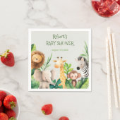 Safari dier waterverf baby shower uitnodiging servet (Insitu)