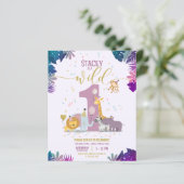 Safari Dier Wild Een Meisje Budget Verjaardag Uitn (Staand voorkant)