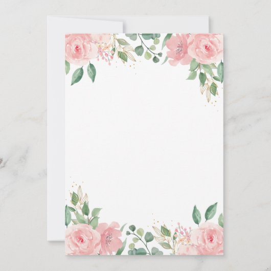 Safari Dier Wild One Blush Bloemen 1e Verjaardag Bedankkaart (Achterkant)